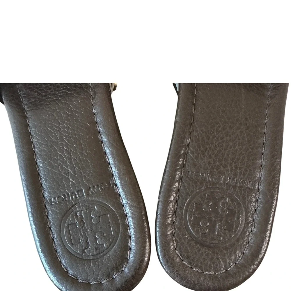 Tory Burch Robinson Snake Embossed Wedge Slides Sandals Sz 7.5 Dust Bag